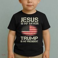 Jesus Is My Savior Trump Is My President Toddler T-Shirt thumb 2