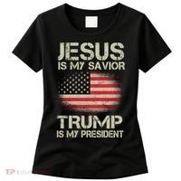 Jesus Is My Savior Trump Is My President Women's T-Shirt thumb 0
