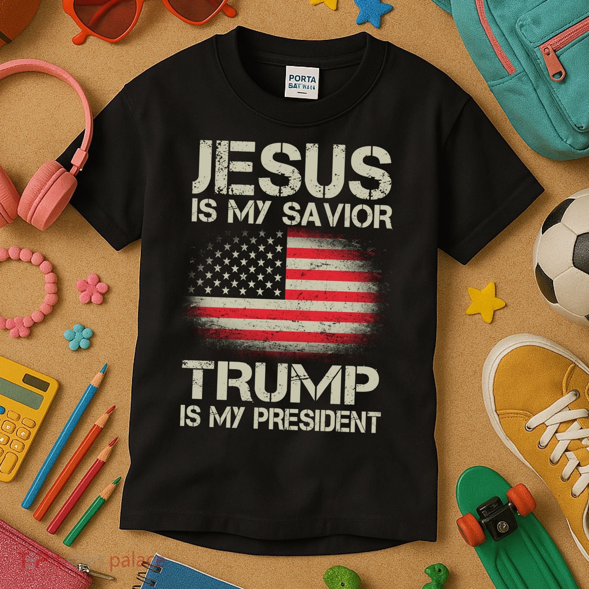 Jesus Is My Savior Trump Is My President Kids T-Shirt