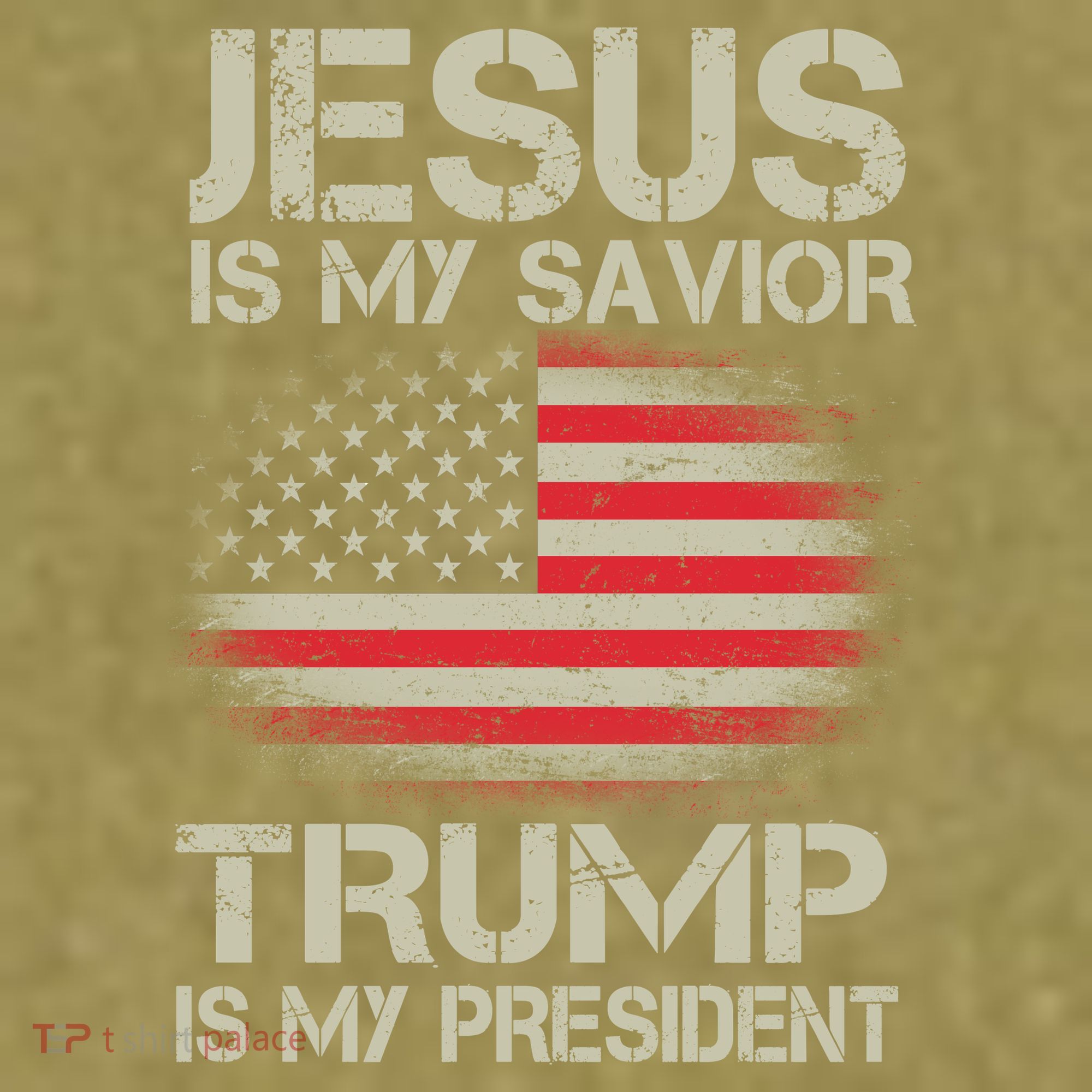 Jesus Is My Savior Trump Is My President Garment-Dyed Women's Muscle Tee