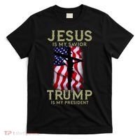 Jesus Is My Savior Trump Is My President American Cross T-Shirt thumb 0