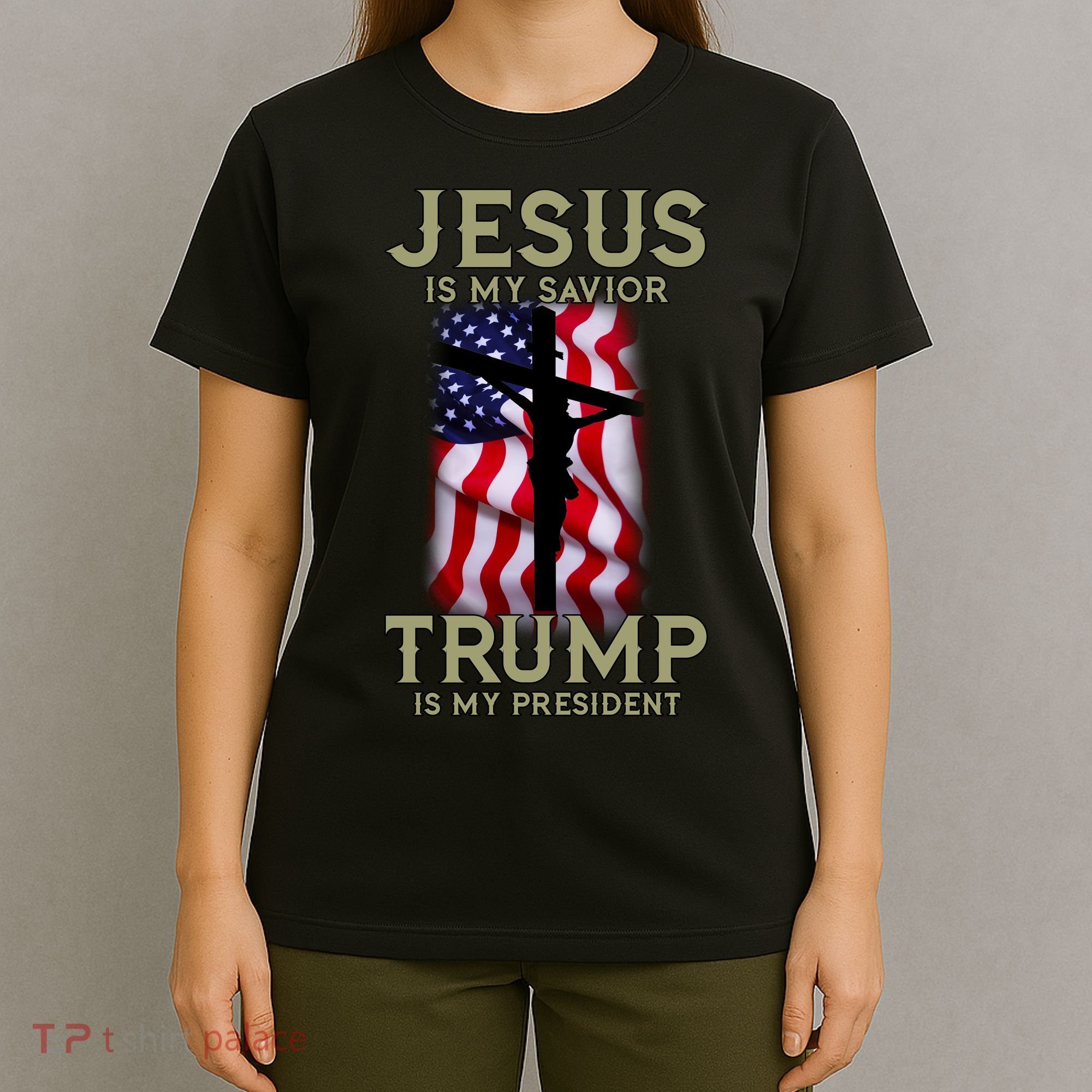 Jesus Is My Savior Trump Is My President American Cross T-Shirt