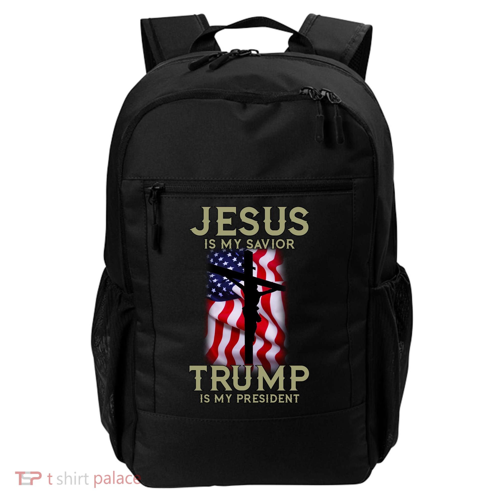 Jesus Is My Savior Trump Is My President American Cross Backpack