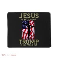 Jesus Is My Savior Trump Is My President American Cross Mousepad thumb 0