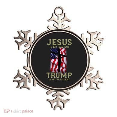 Jesus Is My Savior Trump Is My President American Cross Ornament