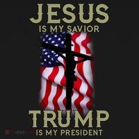 Jesus Is My Savior Trump Is My President American Cross Women's Tank Top thumb 5