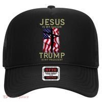 Jesus Is My Savior Trump Is My President American Cross Hat thumb 0