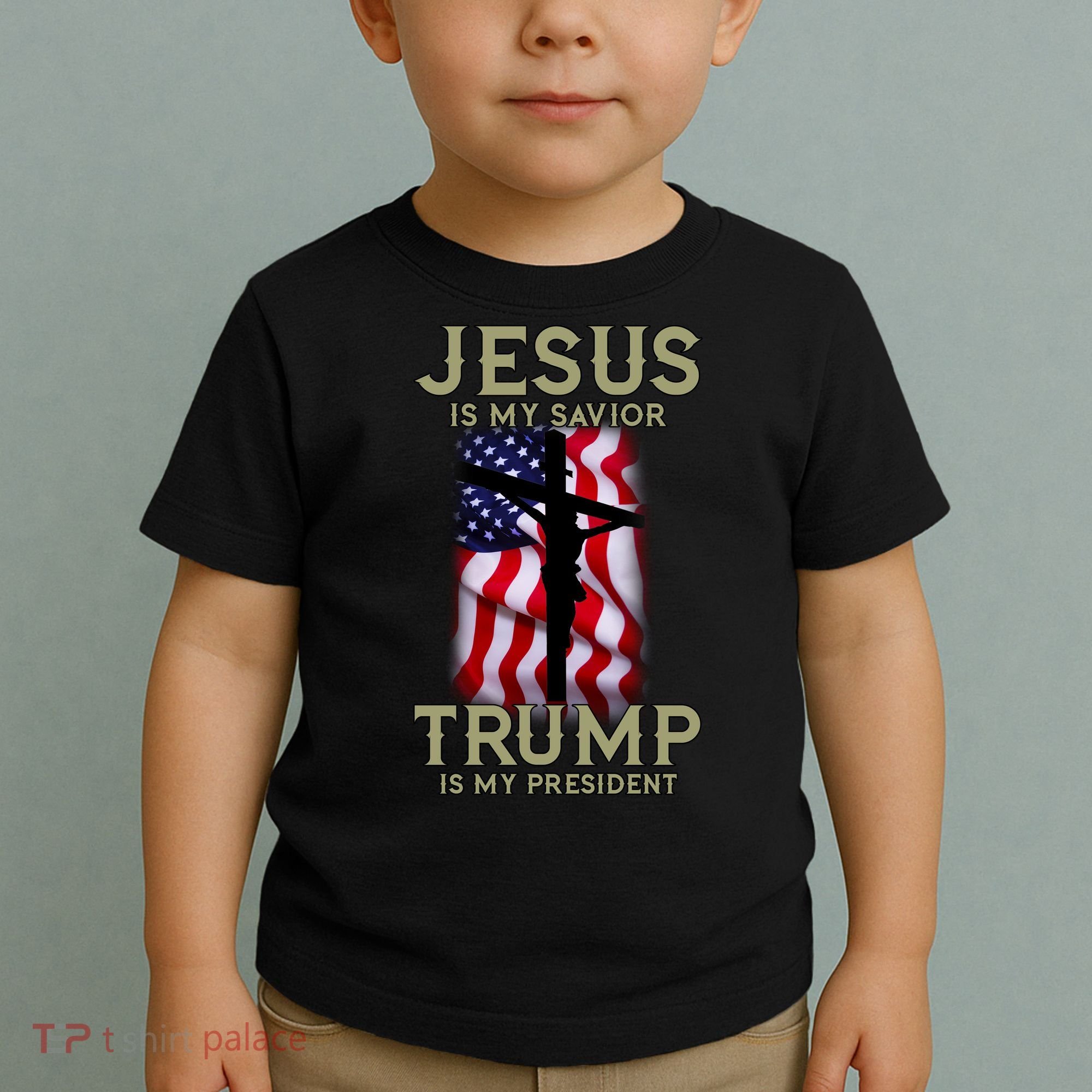 Jesus Is My Savior Trump Is My President American Cross Toddler T-Shirt