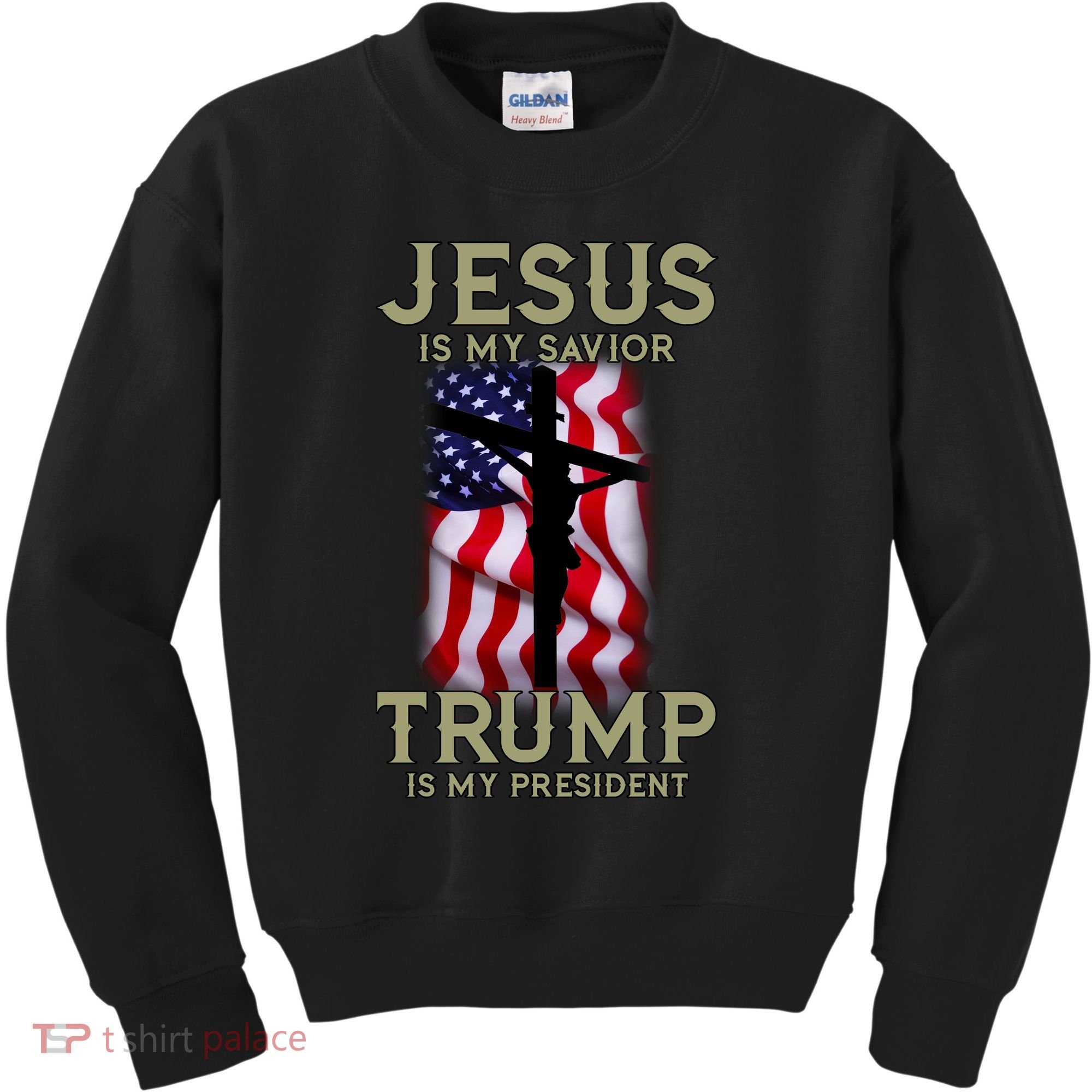 Jesus Is My Savior Trump Is My President American Cross Kids Sweatshirt