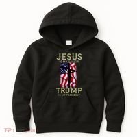 Jesus Is My Savior Trump Is My President American Cross Kids Hoodie thumb 0