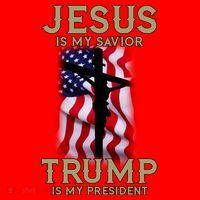Jesus Is My Savior Trump Is My President American Cross Santa Hat thumb 1
