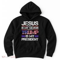 Jesus Is My Savior Trump Is My President Christian Hoodie thumb 0