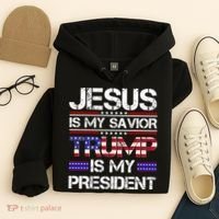 Jesus Is My Savior Trump Is My President Christian Hoodie thumb 4