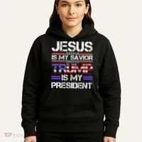 Jesus Is My Savior Trump Is My President Christian Hoodie thumb 5