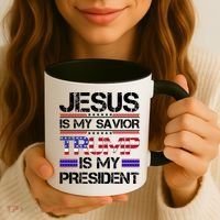 Jesus Is My Savior Trump Is My President Christian Coffee Mug thumb 3