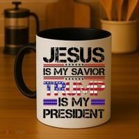 Jesus Is My Savior Trump Is My President Christian Coffee Mug thumb 4