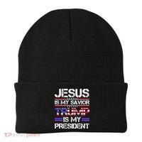 Jesus Is My Savior Trump Is My President Christian Beanie thumb 0