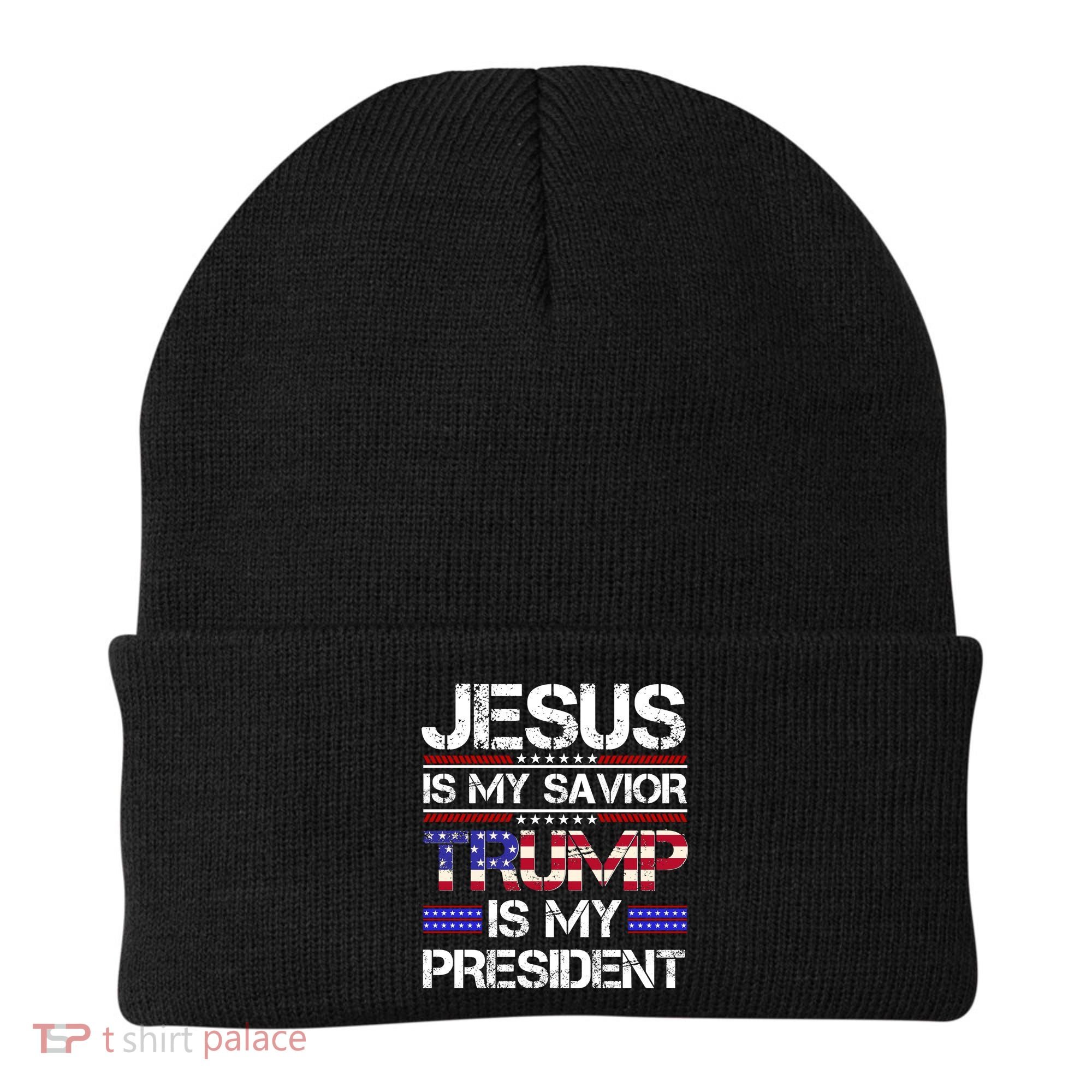 Jesus Is My Savior Trump Is My President Christian Beanie