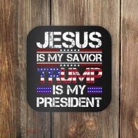 Jesus Is My Savior Trump Is My President Christian Coaster thumb 0