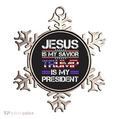 Jesus Is My Savior Trump Is My President Christian Ornament