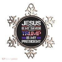 Jesus Is My Savior Trump Is My President Christian Ornament thumb 0