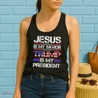Jesus Is My Savior Trump Is My President Christian Women's Tank Top thumb 2
