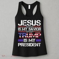 Jesus Is My Savior Trump Is My President Christian Women's Tank Top thumb 3