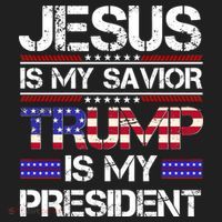 Jesus Is My Savior Trump Is My President Christian Hat thumb 2