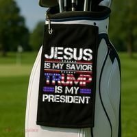 Jesus Is My Savior Trump Is My President Christian Golf Towel thumb 2
