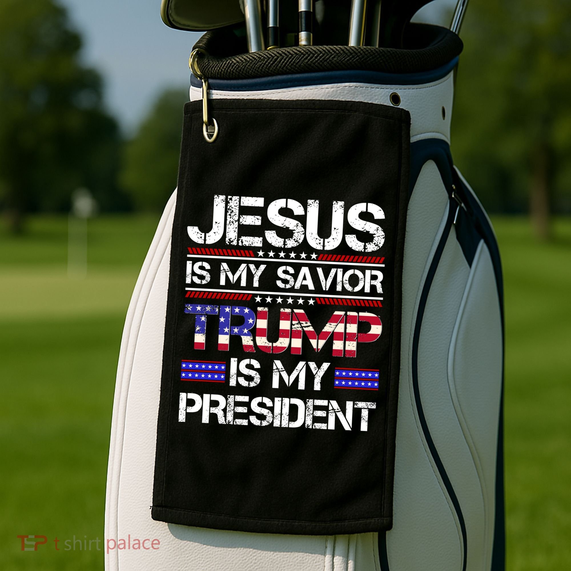 Jesus Is My Savior Trump Is My President Christian Golf Towel