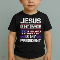 Jesus Is My Savior Trump Is My President Christian Toddler T-Shirt thumb 2