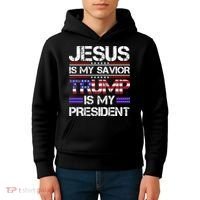 Jesus Is My Savior Trump Is My President Christian Kids Hoodie thumb 4