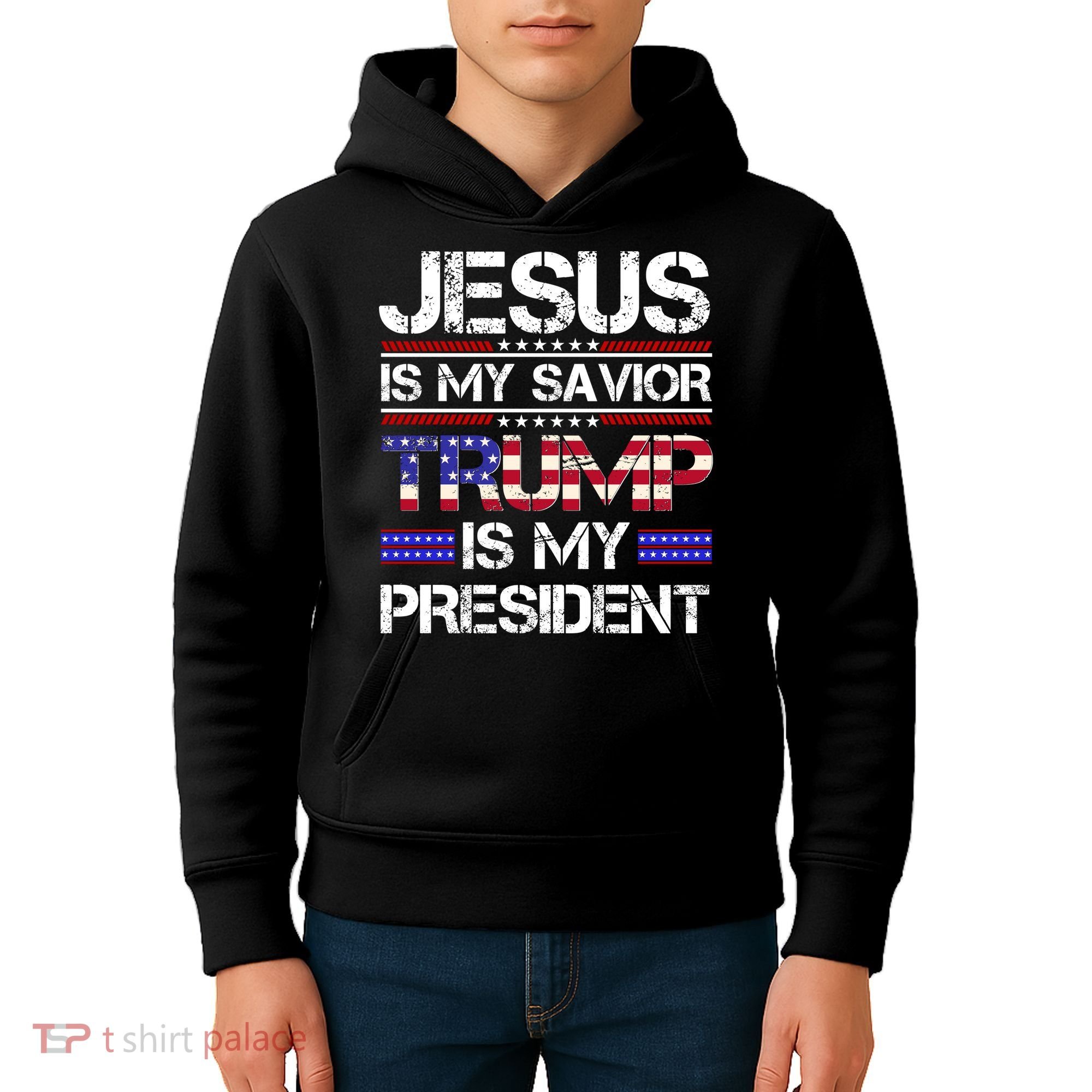 Jesus Is My Savior Trump Is My President Christian Kids Hoodie
