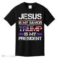 Jesus Is My Savior Trump Is My President Christian Kids T-Shirt thumb 0