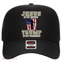 Jesus Is My Savior Trump Is My President Patriotic Flag Hat thumb 0