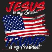 Jesus Is My Savior Trump Is My President USA Flag Women's Sweatshirt thumb 2