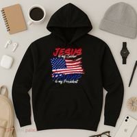 Jesus Is My Savior Trump Is My President USA Flag Hoodie thumb 3