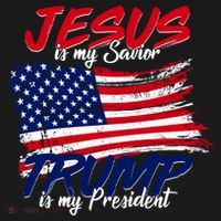 Jesus Is My Savior Trump Is My President USA Flag Women's Hoodie thumb 2