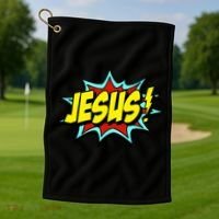 Jesus Is My Superhero Golf Towel thumb 1