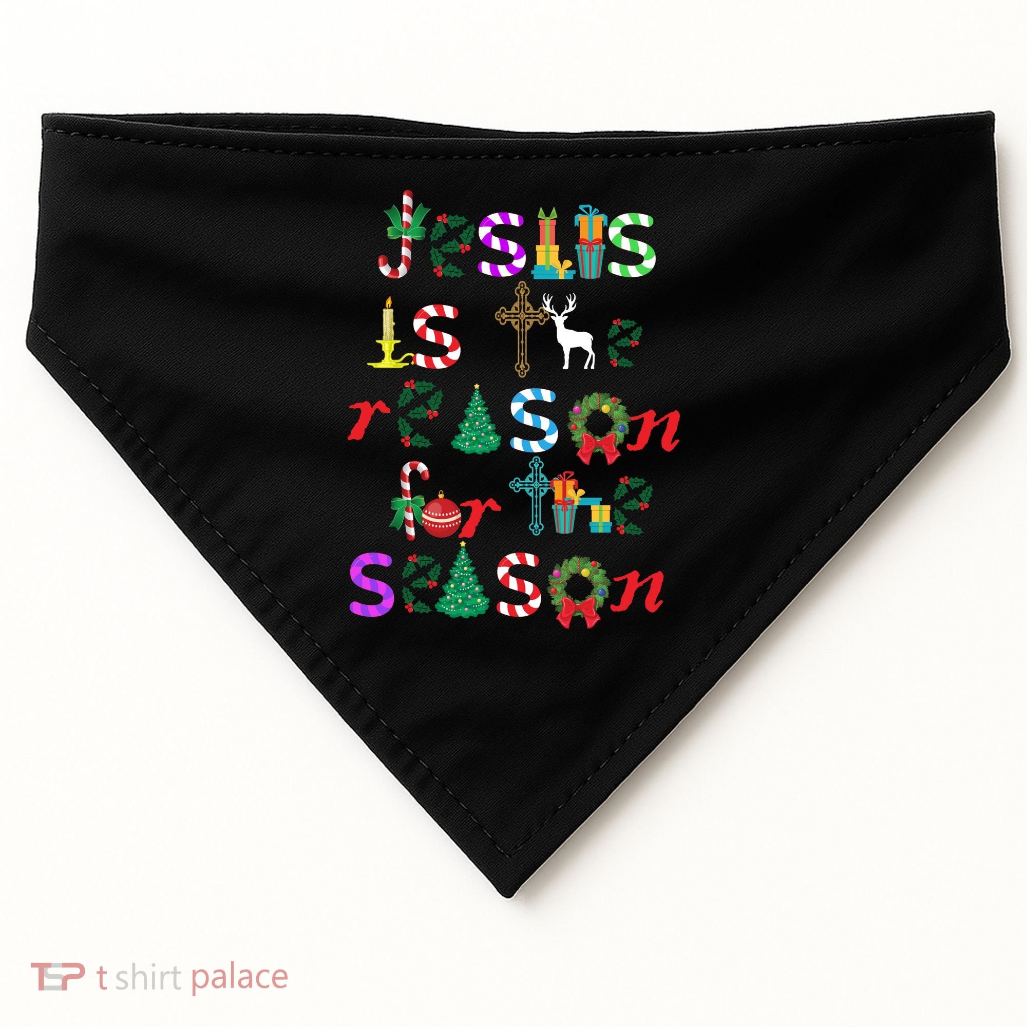 Jesus Is The Reason For The Season Christmas USA-Made Doggie Bandana