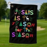 Jesus Is The Reason For The Season Christmas Golf Towel thumb 1
