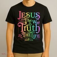 Jesus is the way the Truth and the Life John 14:6 T-Shirt thumb 3