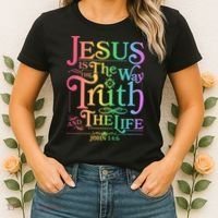 Jesus is the way the Truth and the Life John 14:6 Women's T-Shirt thumb 2
