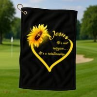 Jesus It's A Relationship Golf Towel thumb 1
