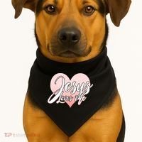 Jesus Love Me USA-Made Doggie Bandana thumb 1