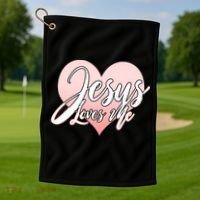 Jesus Love Me Golf Towel thumb 1