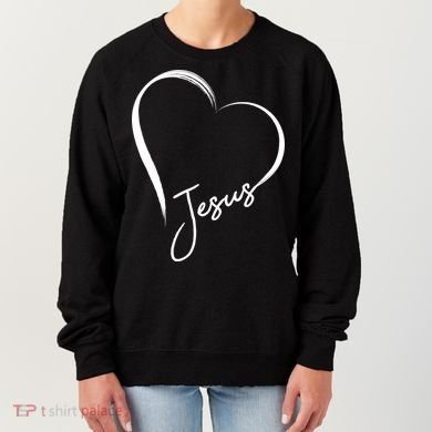 Jesus Love Simple Faith Heart Women's Sweatshirt