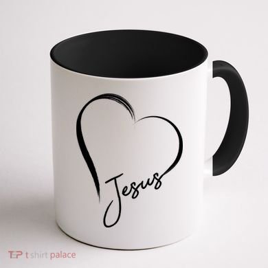 Jesus Love Simple Faith Heart Coffee Mug back
