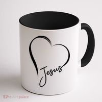 Jesus Love Simple Faith Heart Coffee Mug thumb 1