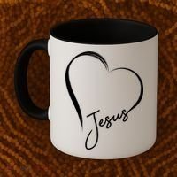 Jesus Love Simple Faith Heart Coffee Mug thumb 2